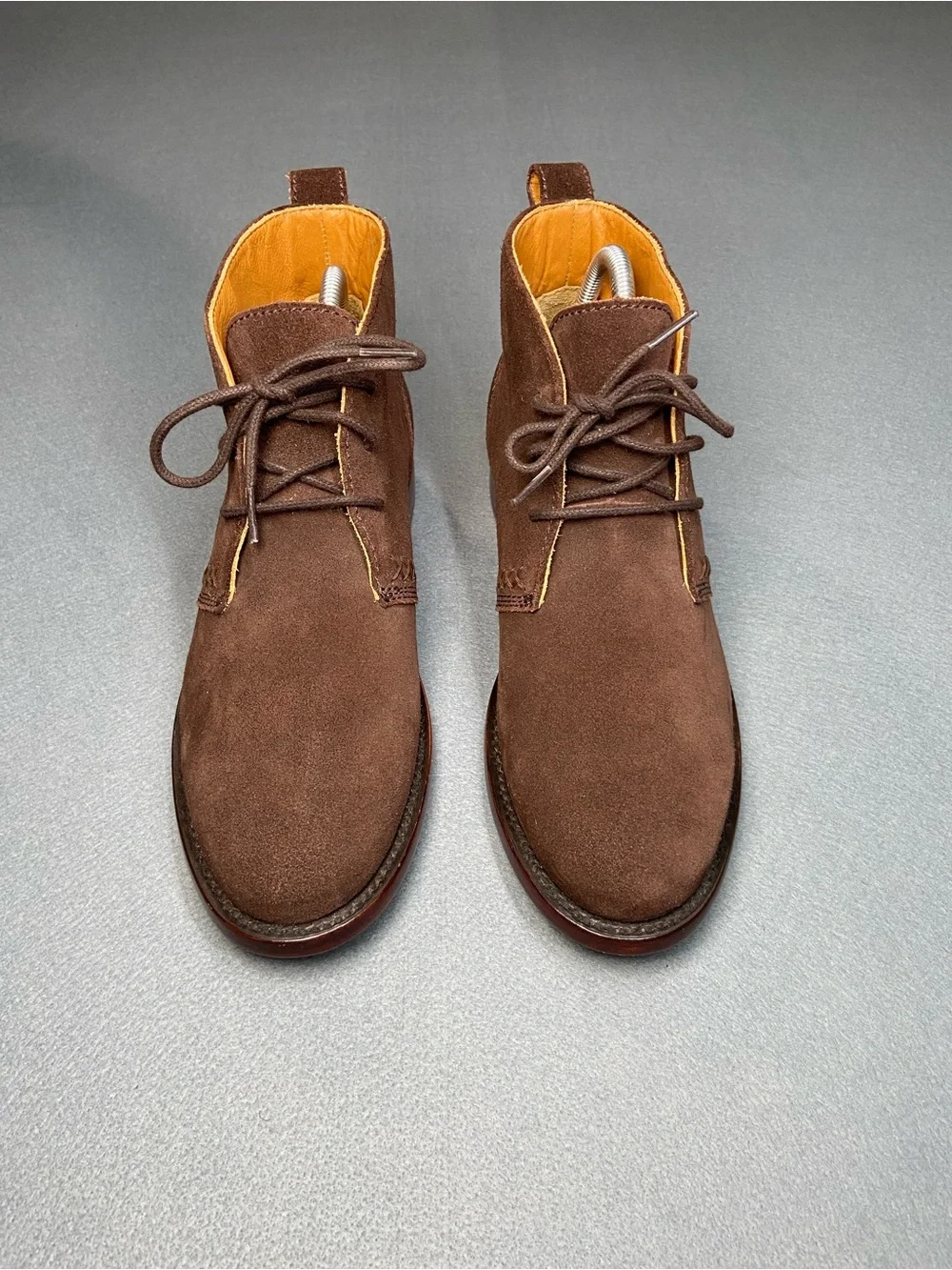 Men's Hand-Made Brown Suede Lace-Up Chukka Boots with Leather Lining